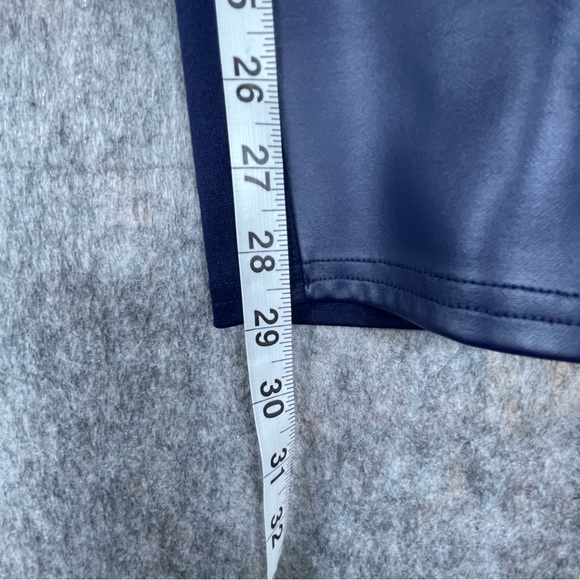 DG2 Diane Gilman Faux Leather Moto Navy Blue Leggings - Sz M - Picture 8 of 12